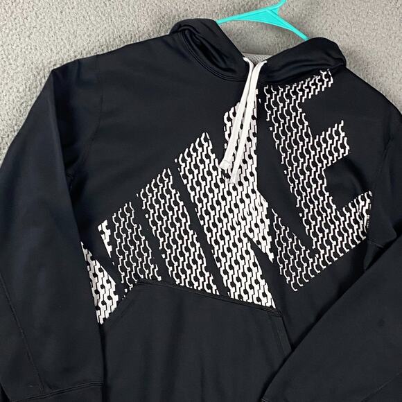 Nike Hoodie Therma-Fit Men's Medium Big Logo Graphic Pullover Sweatshirt - Picture 3 of 8